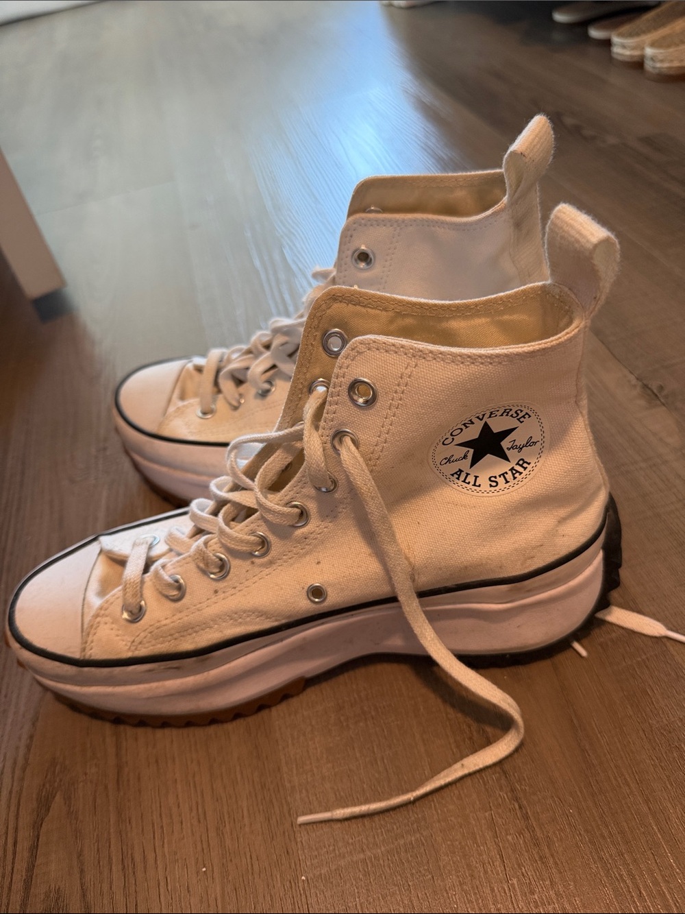 Converse White Platform High-Top Sneakers - Picture 1 of 3